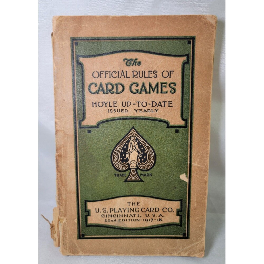 1917 The Official Rules of Card Games Hoyle Up-to-Date 22nd Edition Antique Book